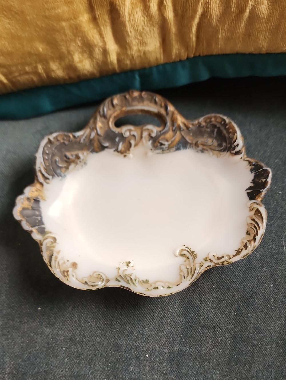 Victorian Opal glass Trinket Dish. Dithridge & Co. 1890-1901